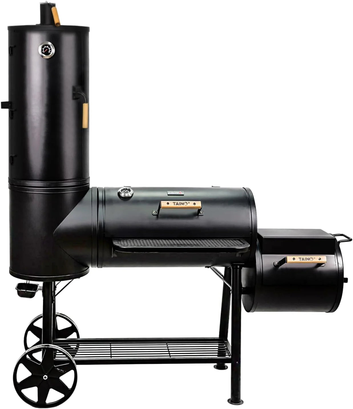 TAINO CHIEF 130 XXL rookoven 130 kg BBQ GRILLWAGEN houtskool grillhaard 3,5 mm staal professionele kwaliteit(Large)