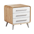 Moderne nachtkast met 3 lades en houten afwerking