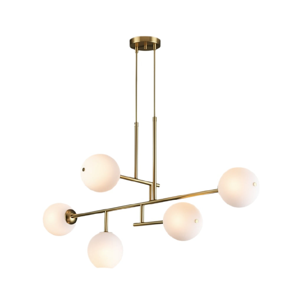 "Moderne Hanglamp met Globe-Design en Messing Afwerking"
