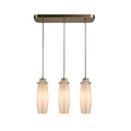 Hanglamp met drie glazen kappen in modern design