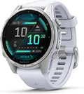 Garmin fēnix 8-43mm - AMOLED Multisport Smartwatch - 100+ sport-apps - LED Zaklamp - Microfoon en speaker - 10ATM Waterdicht - tot 10 dagen batterij - Zilverkleurig/wit