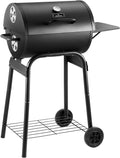 Houtskoolgrills Outdoor BBQ Grill 30 INCH vat houtskoolgrill met bijzettafel, 627 vierkante inch, outdoor achtertuin camping picknicks, terras en feesten, zwart door DNKMOR(Regular Size)