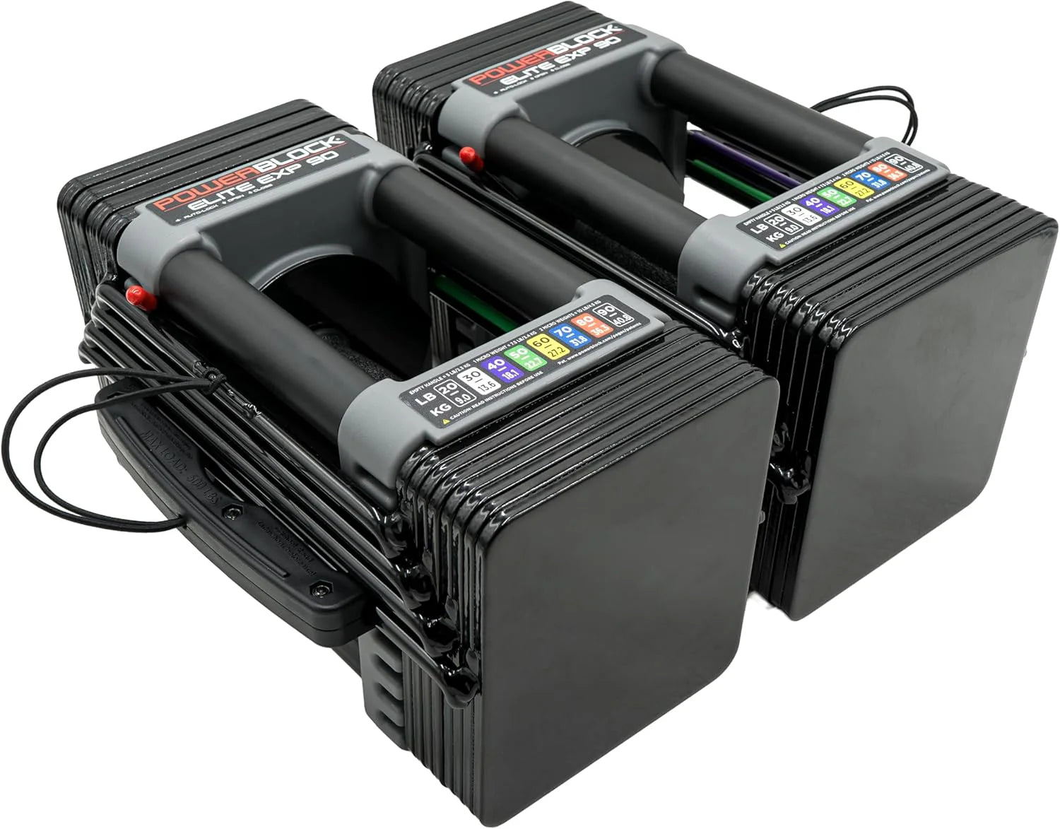 POWERBLOCK Elite EXP verstelbare halters, per paar verkrijgbaar, fase 1, 5-50 lbs. Halters, duurzame stalen constructie, innovatieve trainingsapparatuur, alles-in-één-halters, uitbreidbaar met
